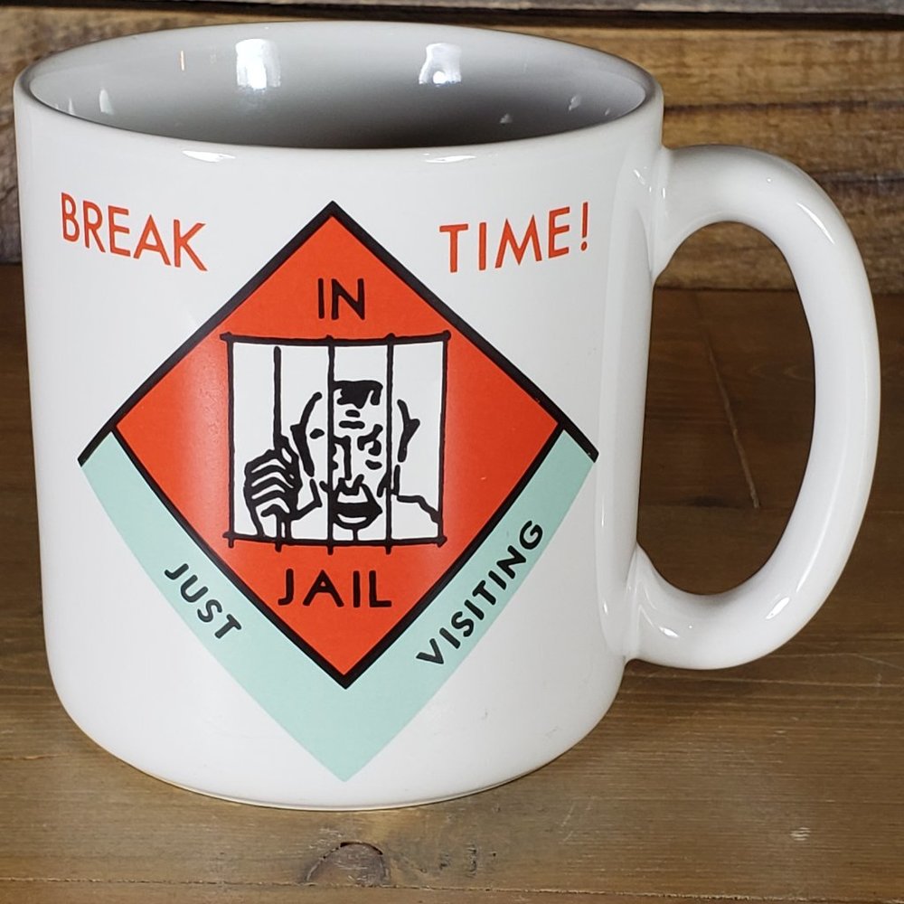 Vtg Monopoly Jail Break Time Ceramic Coffee Mug Cup American Greetings 41609